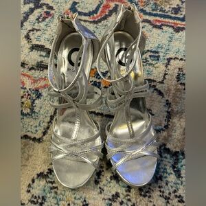 G by Guess Women's Metallic Silver Heels